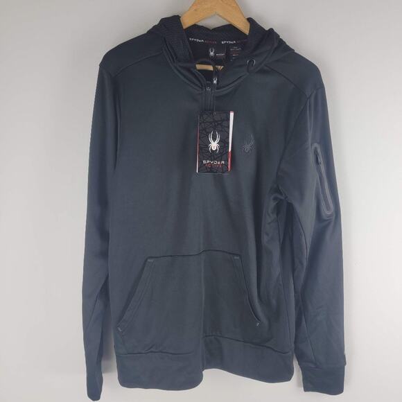 NEW Spyder Active 1/4 Zip Jacket Breathable Sports Black Size M - Picture 1 of 7